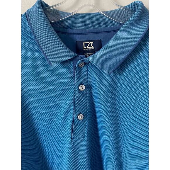 Cutter & Buck Performance Short Sleeve Polo Collar Shirt Blue Size 3XL - Picture 4 of 7